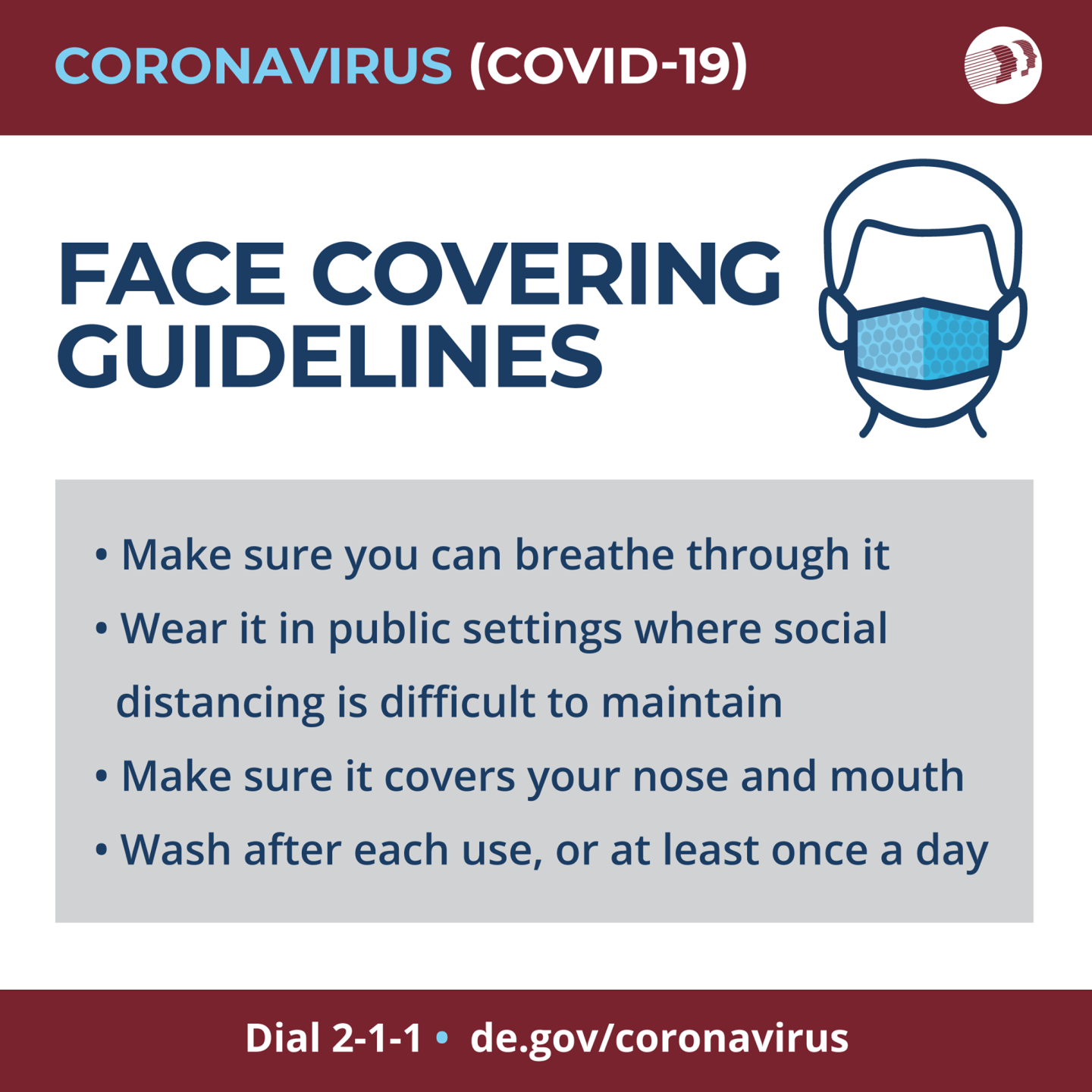 Face covering guidelines